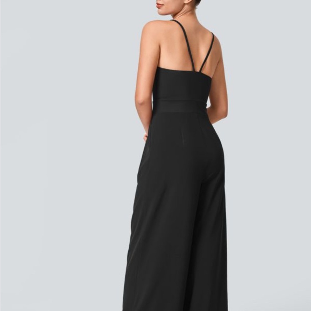 Halara Breezeful backless side invisible zipper pocket wide leg Jumpsuit - Picture 2 of 4